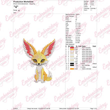 Fennec Fox Embroidery Design