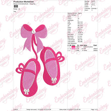 Ballet Shoes Embroidery Design