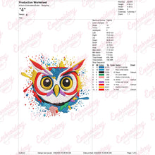 Colorful Owl Embroidery Design