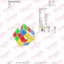 Rubik Cube Puzzle Embroidery Design