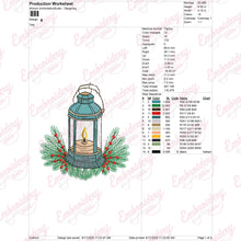 Christmas Candle Lantern Embroidery Design
