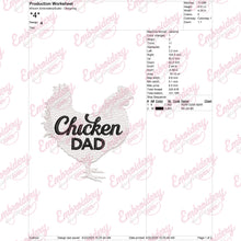 Funny Chicken Dad Embroidery Design