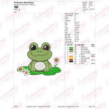 Cute Frog Machine Embroidery Design