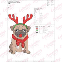 Christmas Pug Parade Embroidery Design