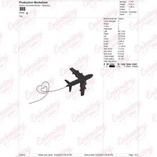 Airplane Love Embroidery Design