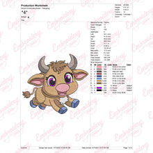Happy Little Highland Cow Machine Embroidery Design