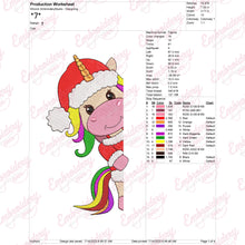 Peeking Unicorn Christmas Embroidery Design