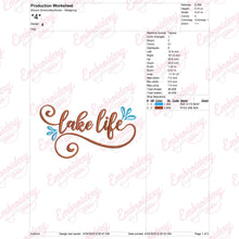 Lake Life Summer Embroidery Design
