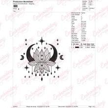 Moon and Lotus Yoga Embroidery Design