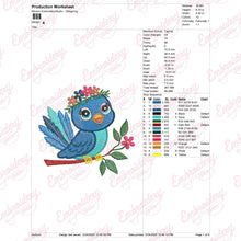 Blue Bird Machine Embroidery Design