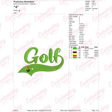 Golf Machine Embroidery Design