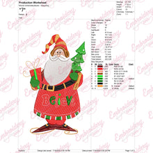 Christmas Santa With Tree And Gift Embroidery Design