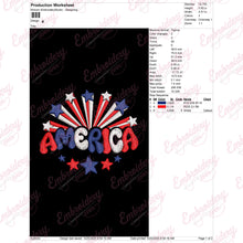 America Stars Digital Machine Embroidery Design
