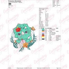 Cute Little Dinosaur Embroidery Design