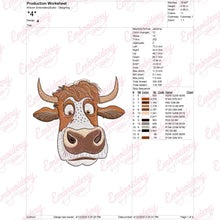 Cattle Cow Head Embroidery Design