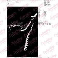 Cat Catches The Crescent Moon Embroidery Design