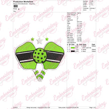 Beautiful Pickleball Embroidery Design