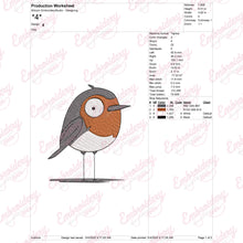 Cartoon Robin Bird Embroidery Design