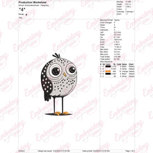 Cute Cartoon Bird Embroidery Design