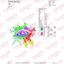Aesthetic Abstract Eye Embroidery Design