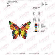 Geometric Butterfly Embroidery Design