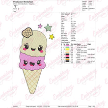Funny Ice Cream Embroidery Design