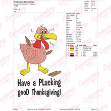 Have A Plucking Good Thanksgiving Embroidery Design