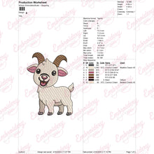 Cute Goat Embroidery Design