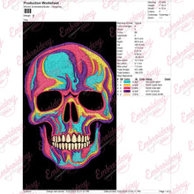 Colorful Skull Embroidery Design