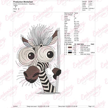I Peeking You Zabra Embroidery Design