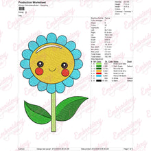 Happy Sunflower Embroidery Design