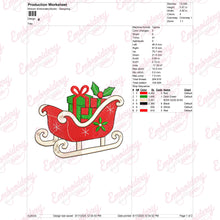 Christmas Sleigh With Presents Machine Embroidery Design