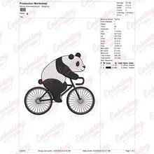 Cute Panda Riding Bicycle Embroidery Design