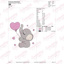 Baby Elephant Balloon Embroidery Design