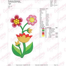 Colorful Flowers Machine Embroidery Design