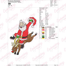 Christmas Santa On Reindeer Embroidery Design