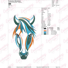 Colorful Horse Head Embroidery Design