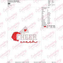 Cheer Coach Cheerleader Embroidery Design