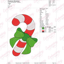 Christmas Candy Cane Embroidery Design
