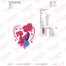 Mother And Daughter Embroidery Design