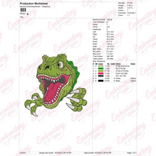 Dinosaur Face Embroidery Design For Dinosaur Lover