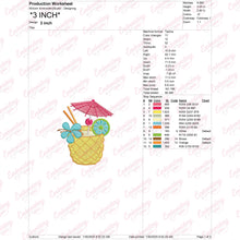 Pineapple Fruit Cocktail Summer Embroidery Design
