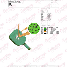 Pickleball And Paddle Embroidery Design