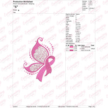Breast Cancer Awareness Ribbon Butterfly Embroidery Design