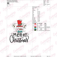 Merry Christmas Snowman Embroidery Design