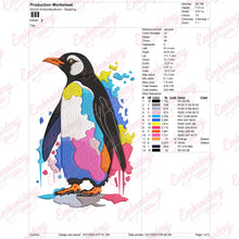 Watercolor Artistic Penguin Embroidery Design