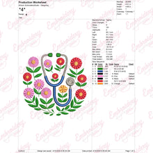 Floral Stethoscope Machine Embroidery Design