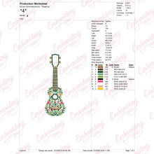 Floral Ukulele Embroidery Design