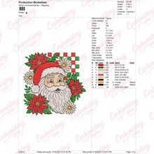 Checkered Christmas Santa Embroidery Design