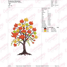Maple Fall Tree Lovers Embroidery Design